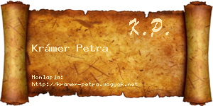 Krámer Petra névjegykártya